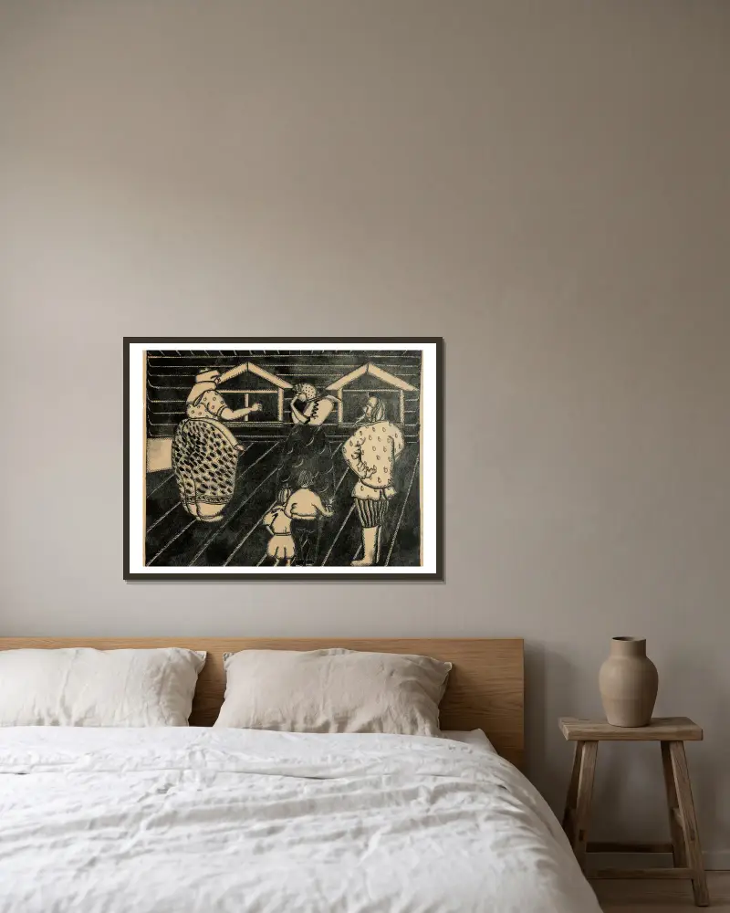 Swatanie; wybór pana młodego, Boris Grigoriev w ramie na ścianie