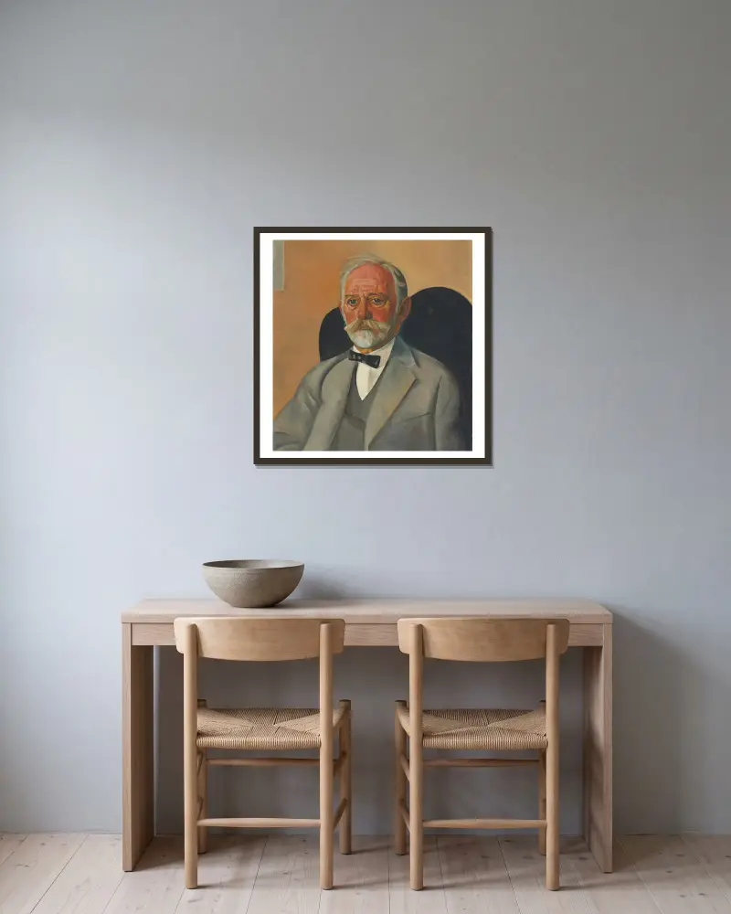 Portrait Of A Gentleman av Boris Grigoriev inramad på en vägg