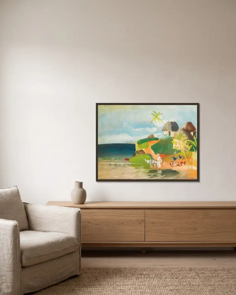 Südamerikanische Landschaft von Boris Grigoriev gerahmt an einer Wand