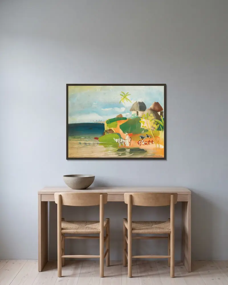 Südamerikanische Landschaft von Boris Grigoriev gerahmt an einer Wand