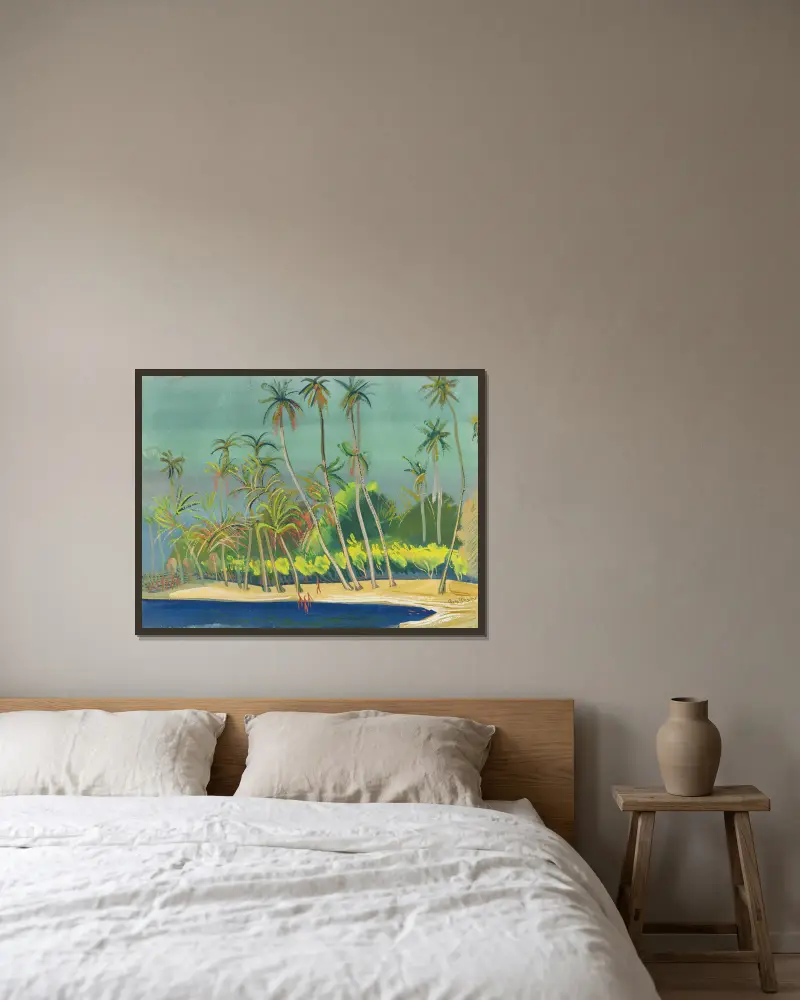 Die blaue Bucht, Brasilien von Boris Grigoriev gerahmt an einer Wand