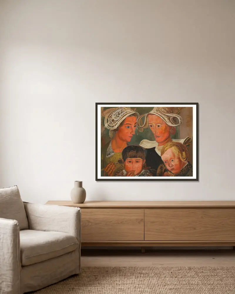 Dvě matky, Boris Grigoriev v rámu na stěně