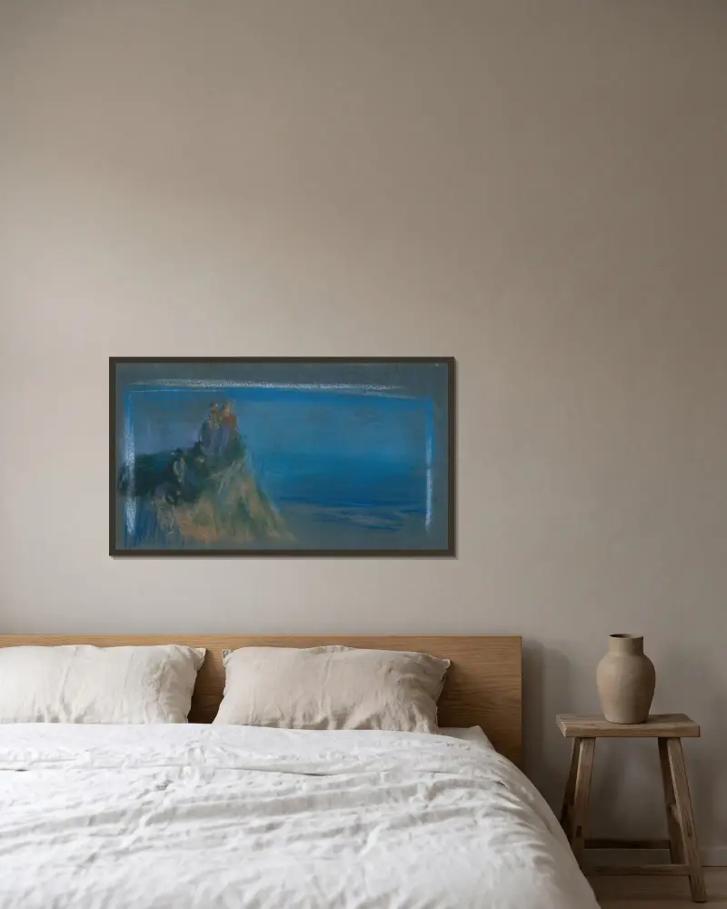 High Point av Arthur Bowen Davies inramad på en vägg