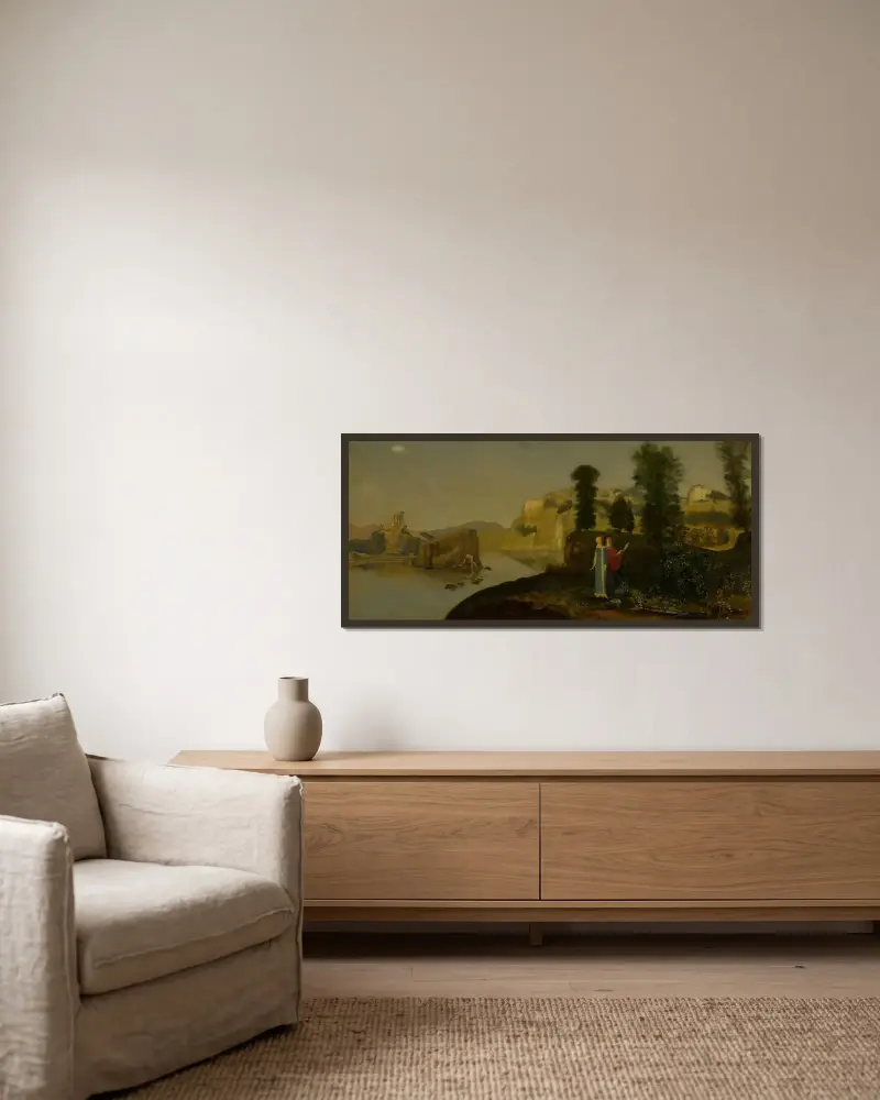 Silver Springs von Arthur Bowen Davies gerahmt an einer Wand