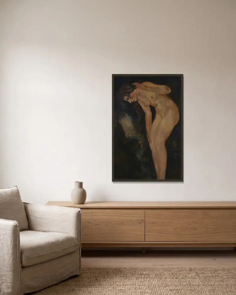 Quelle – Nr. 1 von Arthur Bowen Davies gerahmt an einer Wand