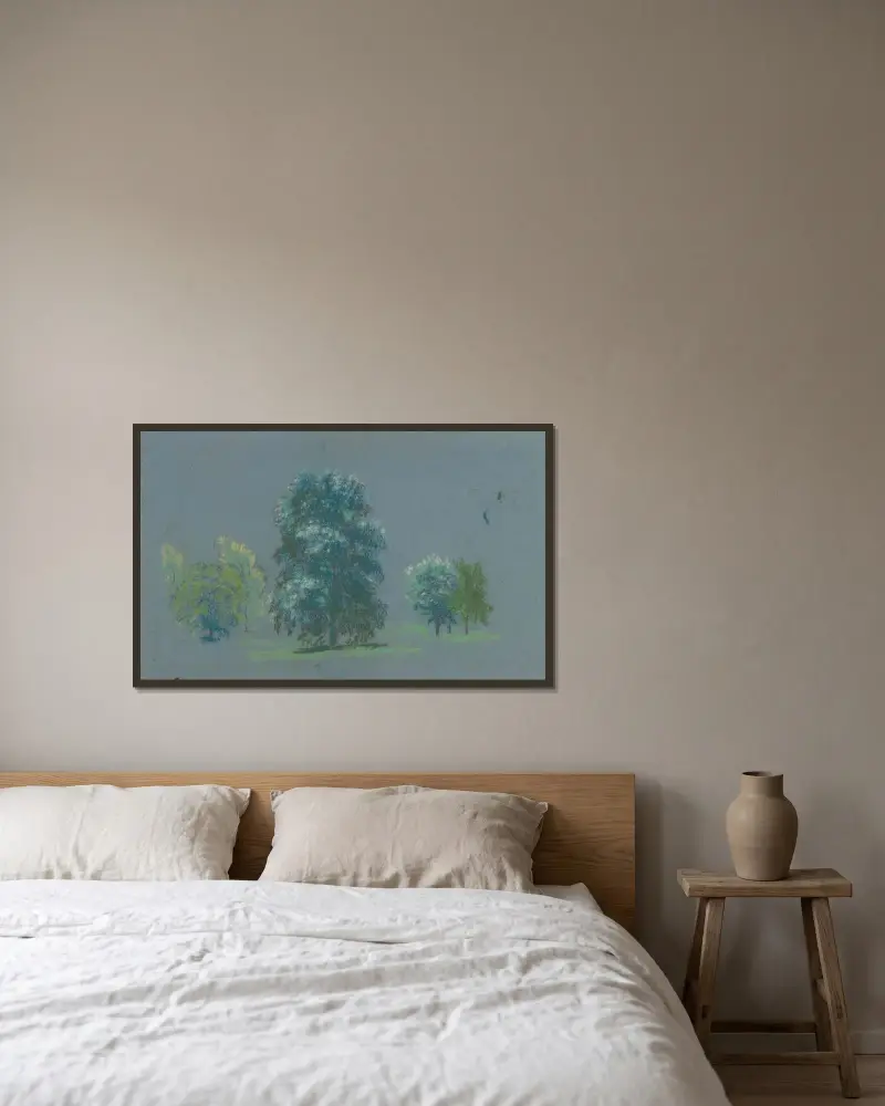 Baumstudie von Arthur Bowen Davies gerahmt an einer Wand