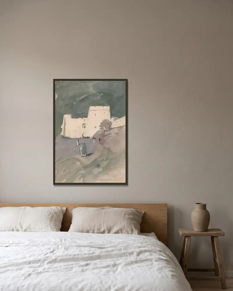 En morisk citadell av Hercules Brabazon Brabazon inramad på en vägg