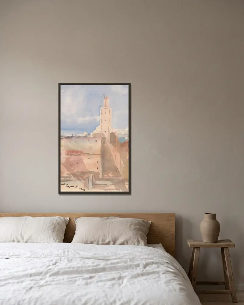 Koutoubia Mosque, Marrakech av Hercules Brabazon Brabazon inramad på en vägg