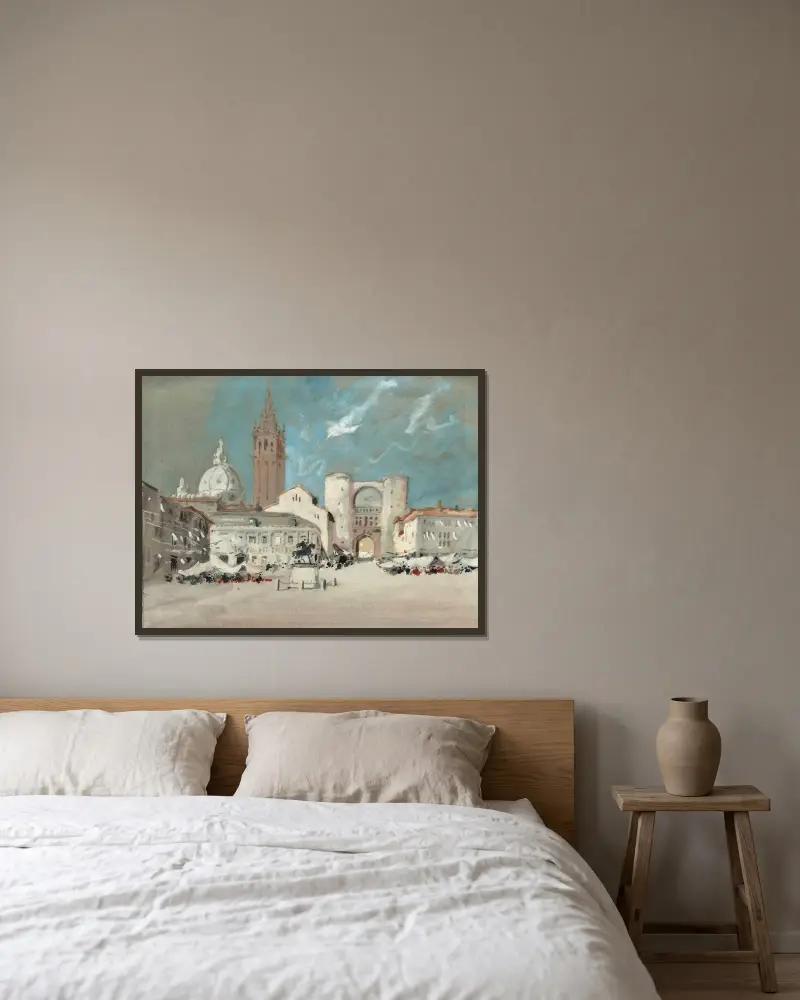 Piazza Dei Signori, Padua av Hercules Brabazon Brabazon inramad på en vägg