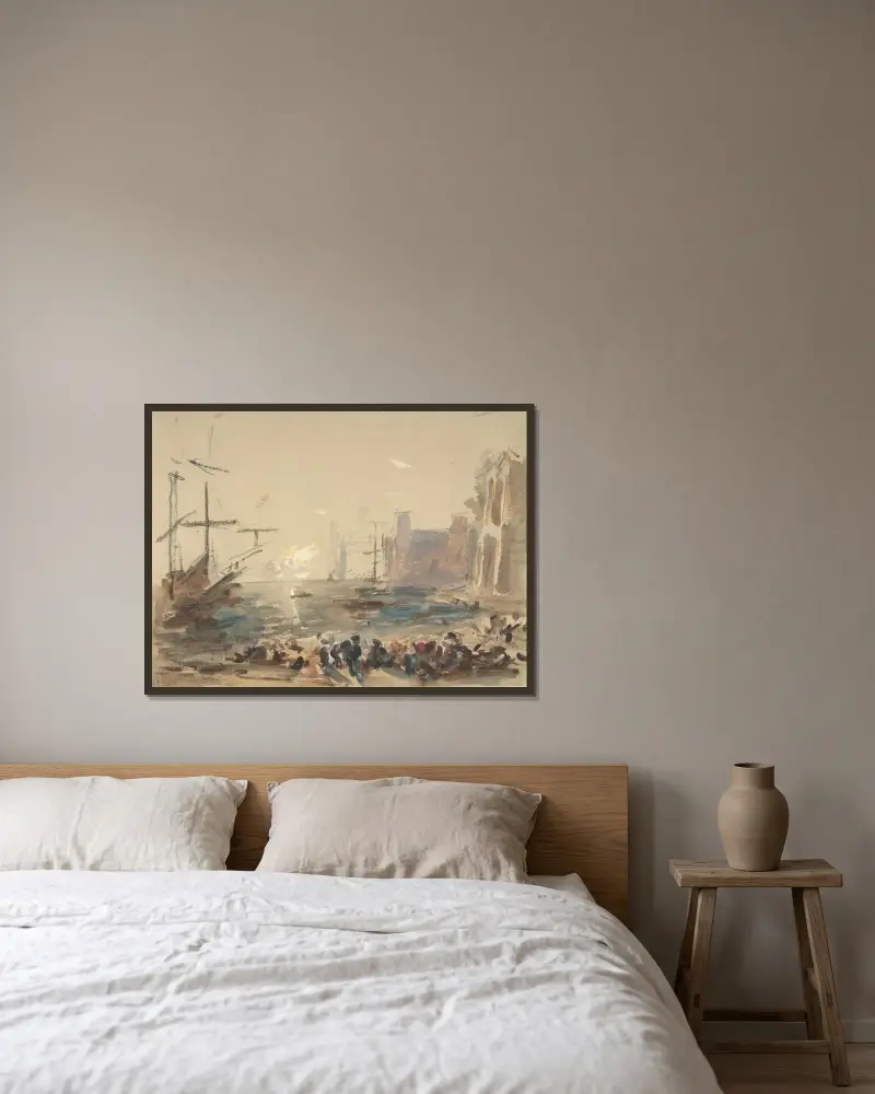Seascape av Hercules Brabazon Brabazon inramad på en vägg