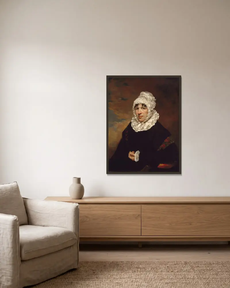 Portrait of Mrs. John Earnest Poyas av Samuel Finley Breese Morse inramad på en vägg