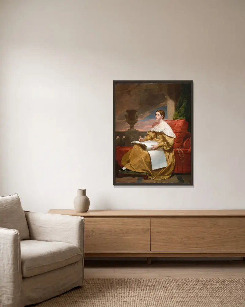 Susan Walker Morse (Die Muse) von Samuel Finley Breese Morse gerahmt an einer Wand