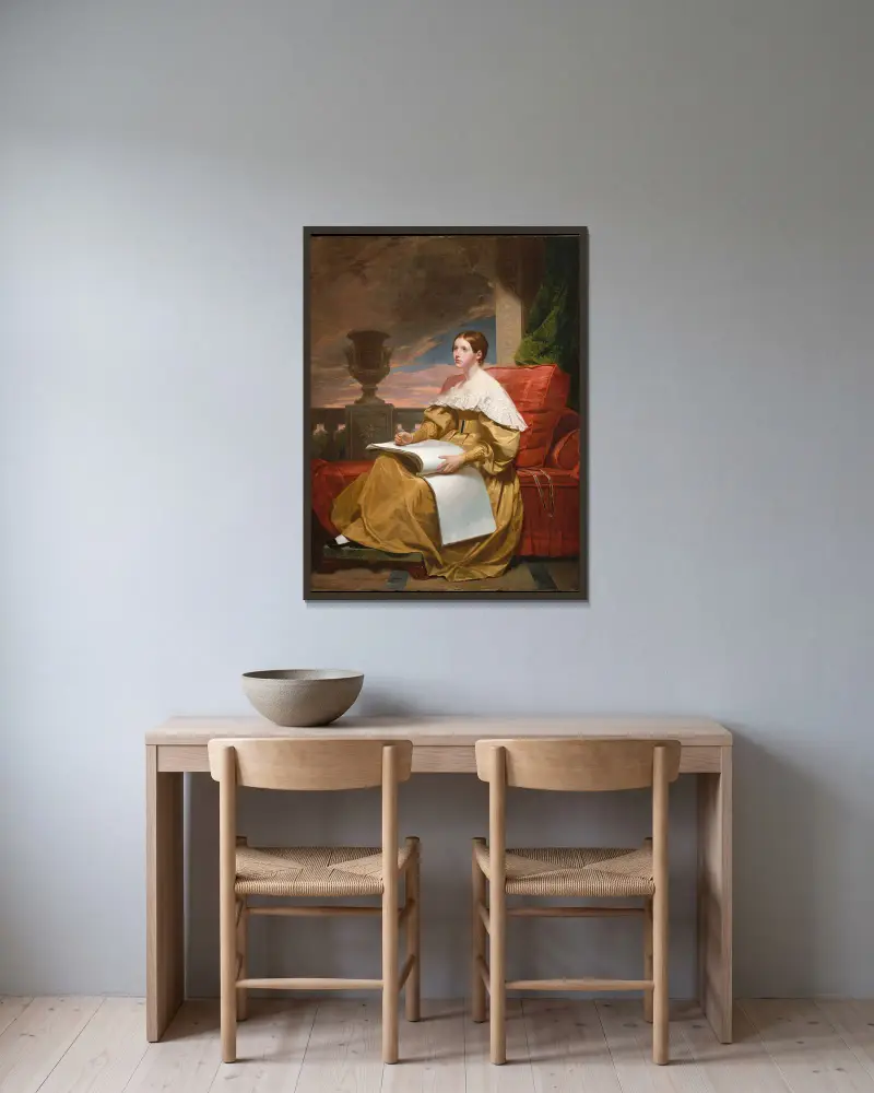 Susan Walker Morse (Die Muse) von Samuel Finley Breese Morse gerahmt an einer Wand