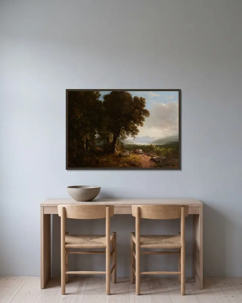 Landschaft mit Planwagen von Asher Brown Durand gerahmt an einer Wand