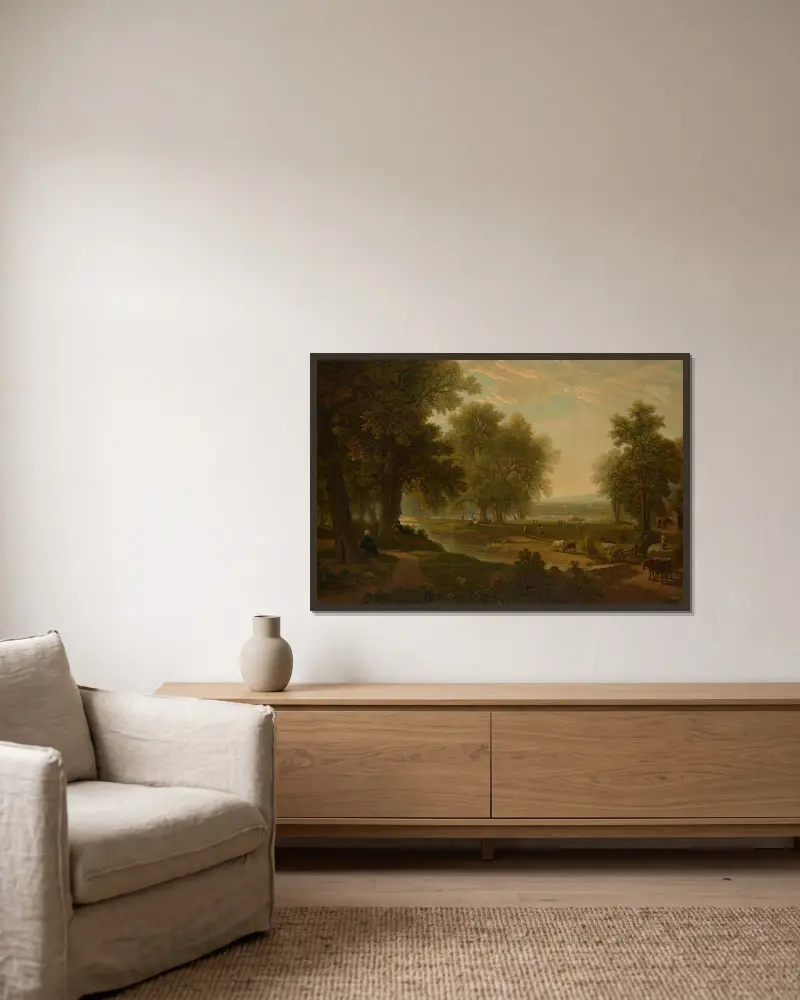 Erinnerungen des alten Mannes von Asher Brown Durand gerahmt an einer Wand