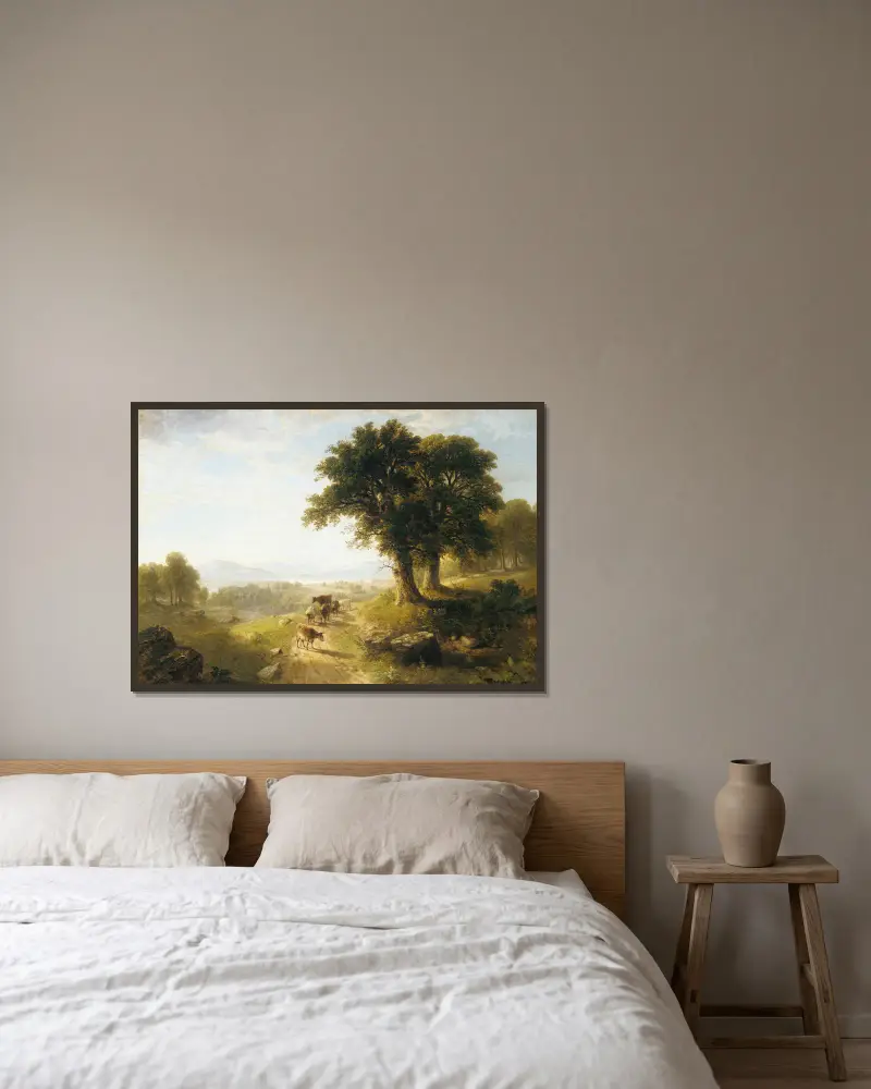Říční scéna, Asher Brown Durand v rámu na stěně