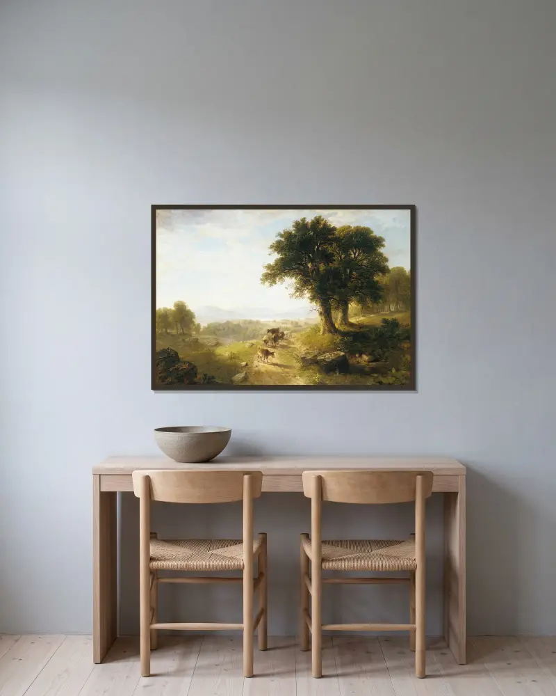 Říční scéna, Asher Brown Durand v rámu na stěně