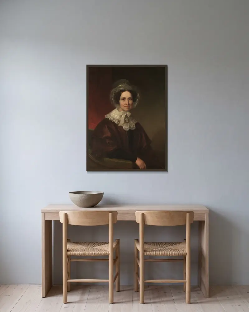 Sarah Eliot Scoville av Asher Brown Durand inramad på en vägg