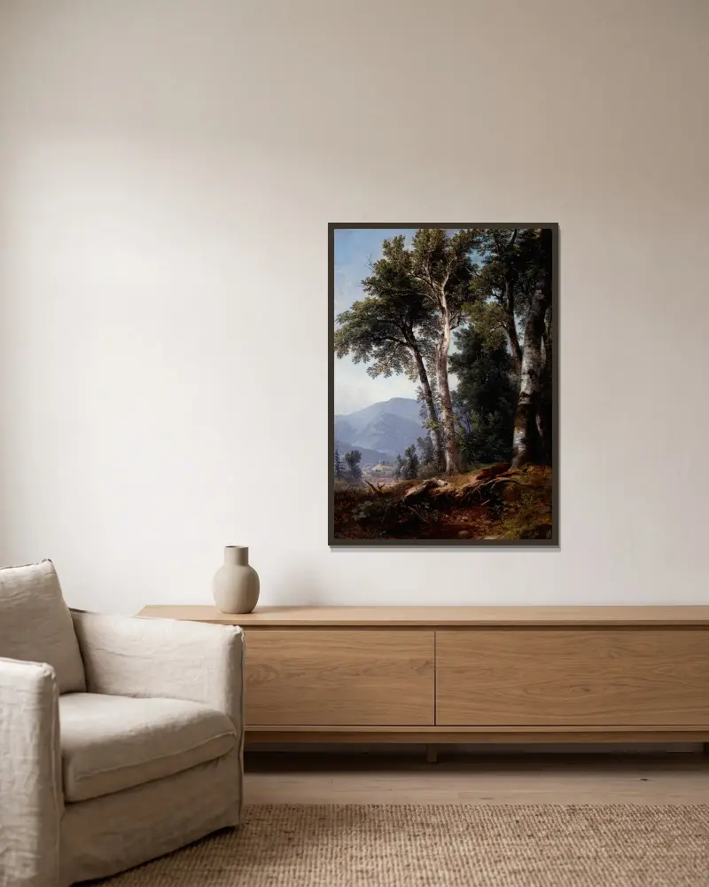 Waldlandschaft von Asher Brown Durand gerahmt an einer Wand