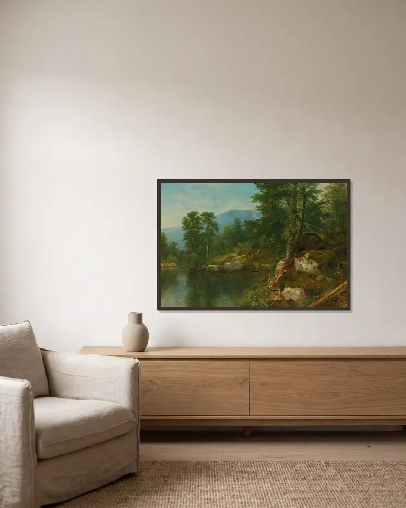 Les u řeky, Asher Brown Durand v rámu na stěně