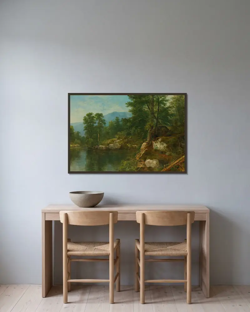 Les u řeky, Asher Brown Durand v rámu na stěně