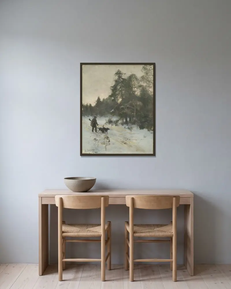 Jägaren, Bruno Liljefors v rámu na stěně