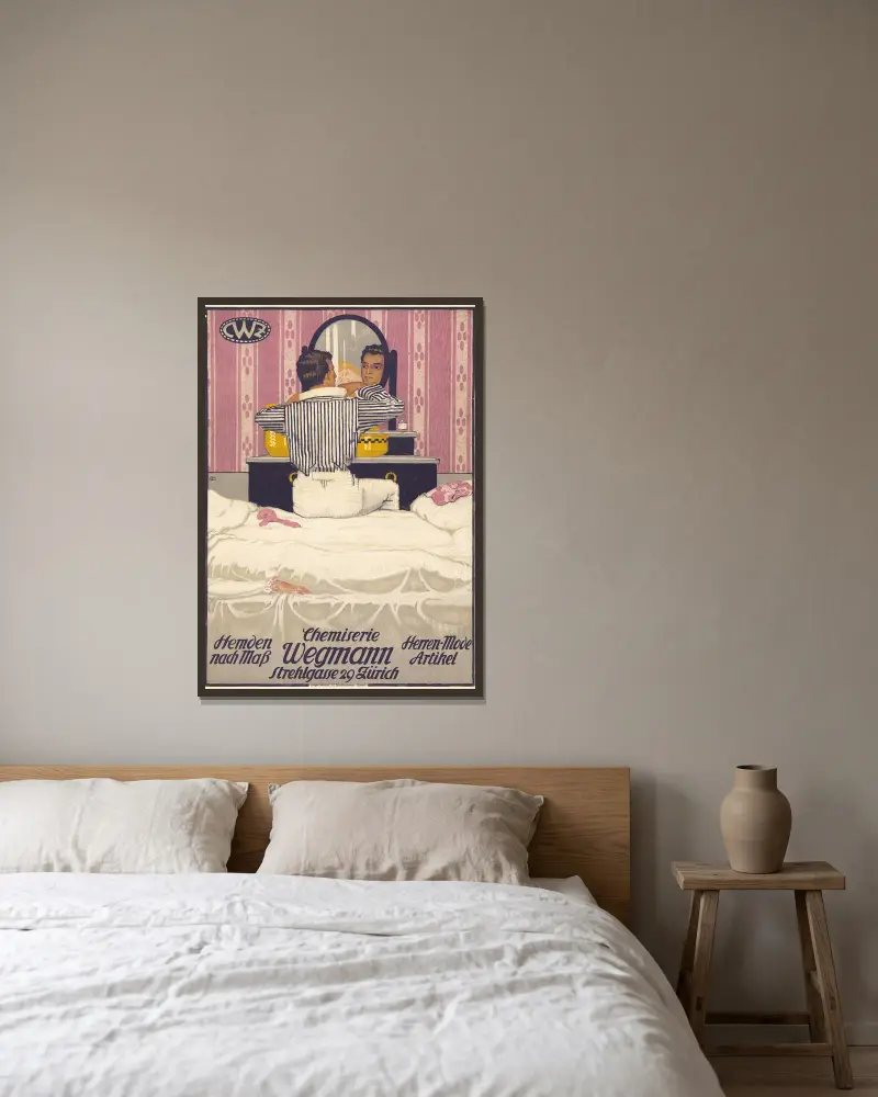 Chemiserie Wegmann von Burkhard Mangold gerahmt an einer Wand