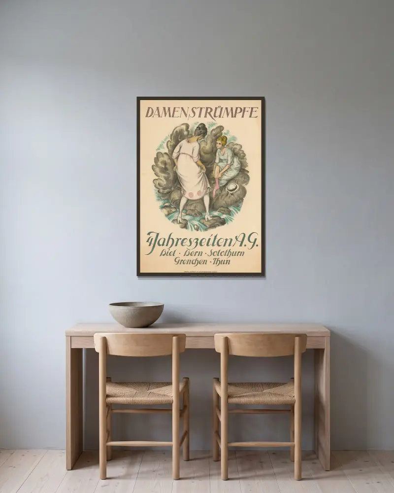 Damenstrümpfe – 4 Jahreszeiten A.G., Burkhard Mangold w ramie na ścianie