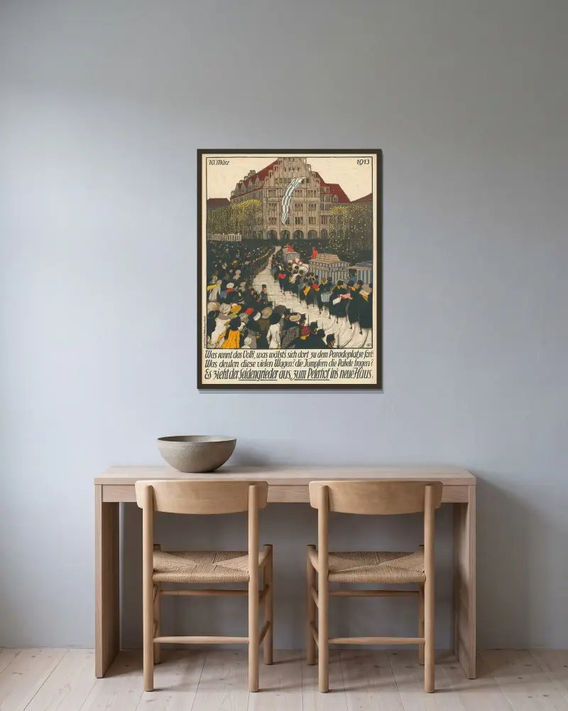 Przeprowadzka ze Seidengrieder do Peterhofu, do nowego domu. 10 marca 1913, Burkhard Mangold w ramie na ścianie