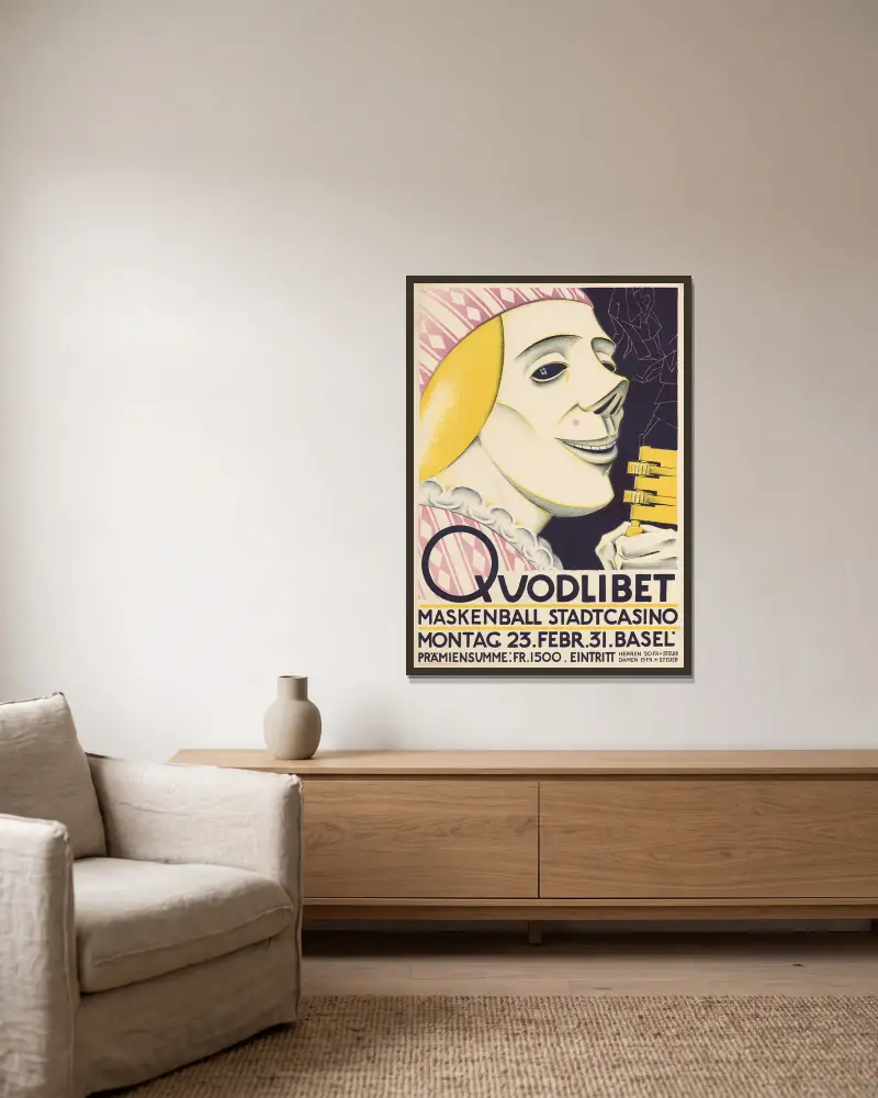 Quodlibet – Maskenball Stadtcasino av Burkhard Mangold inramad på en vägg