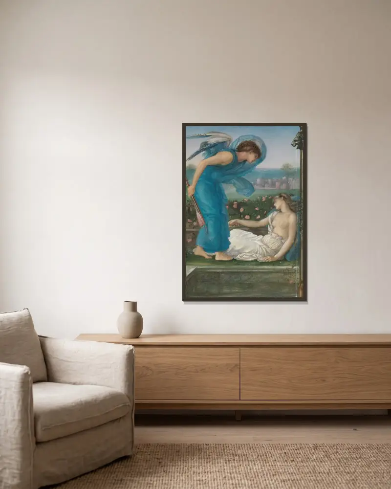 Amor a Psyché, Sir Edward Coley Burne-Jones v rámu na stěně