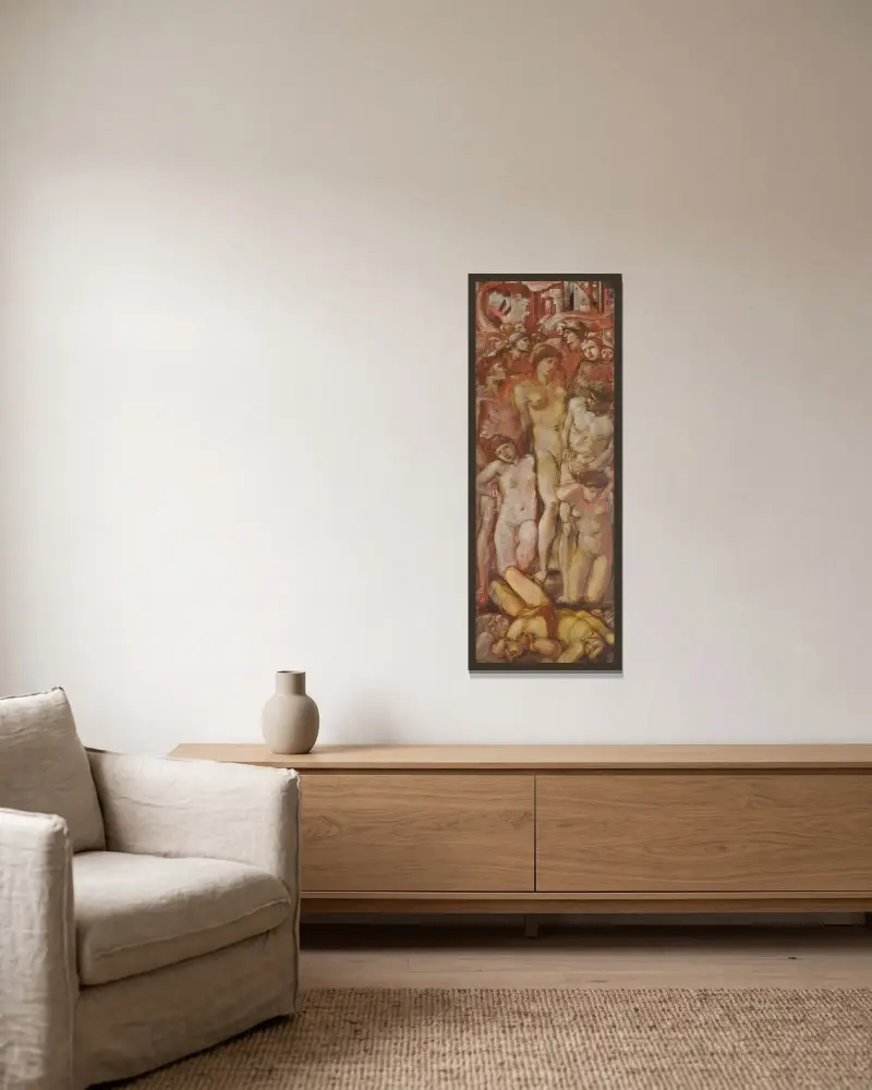 Helena gefangen im brennenden Troja von Sir Edward Coley Burne-Jones gerahmt an einer Wand