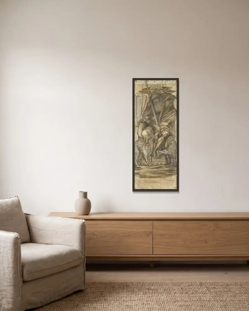 Odin von Sir Edward Coley Burne-Jones gerahmt an einer Wand