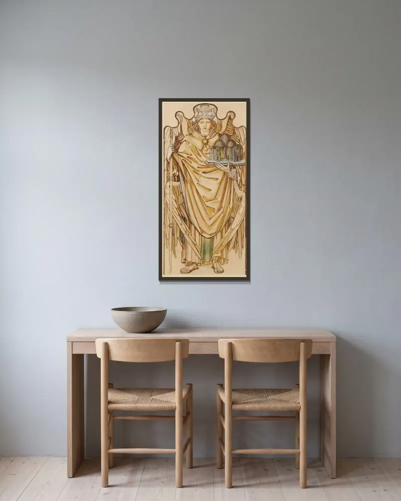 The Angels of the Hierarchy – Potentates av Sir Edward Coley Burne-Jones inramad på en vägg