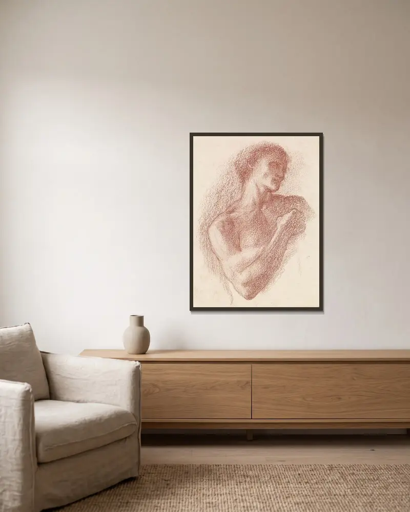 The Fates – Study of the Male Lover av Sir Edward Coley Burne-Jones inramad på en vägg