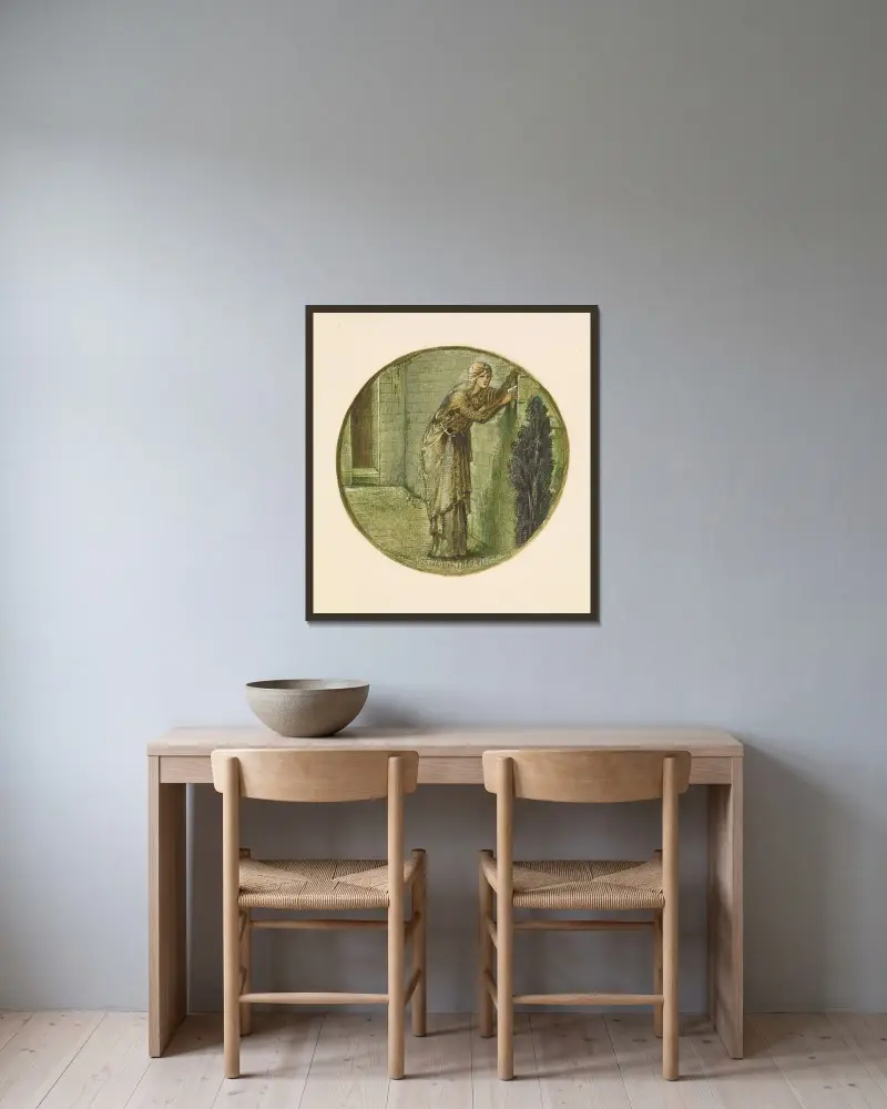 Wandbegegnung von Sir Edward Coley Burne-Jones gerahmt an einer Wand
