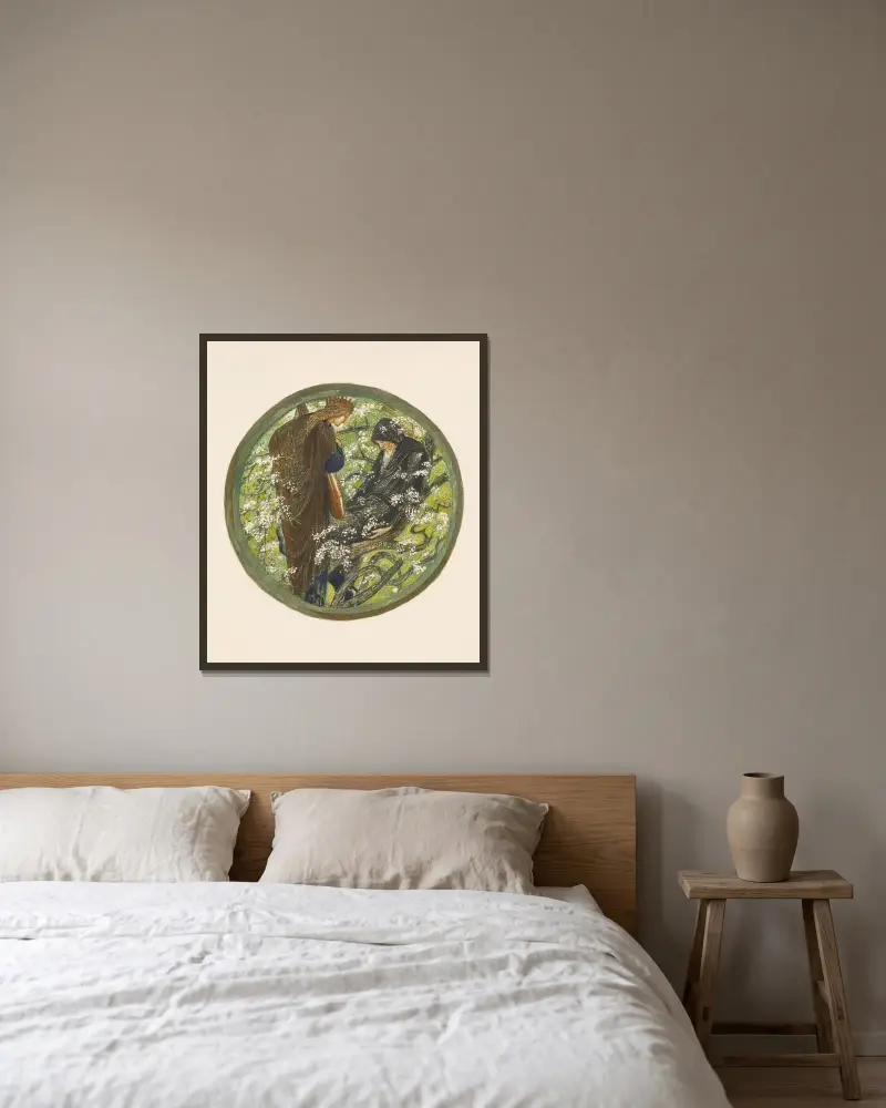 Hexenbaum von Sir Edward Coley Burne-Jones gerahmt an einer Wand