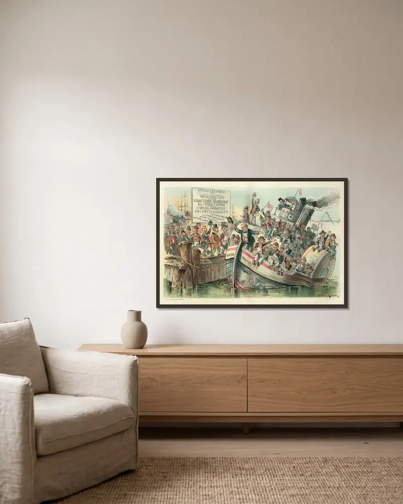 All aboard for the millennium! von Frederick Burr Opper gerahmt an einer Wand