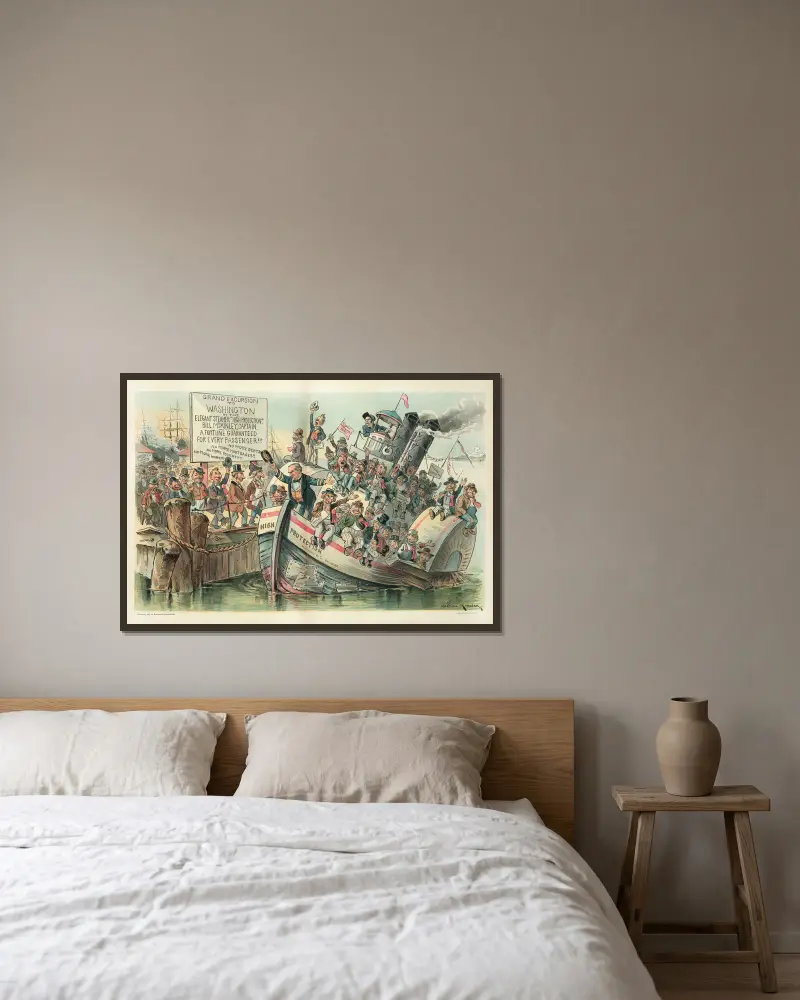 All aboard for the millennium! von Frederick Burr Opper gerahmt an einer Wand