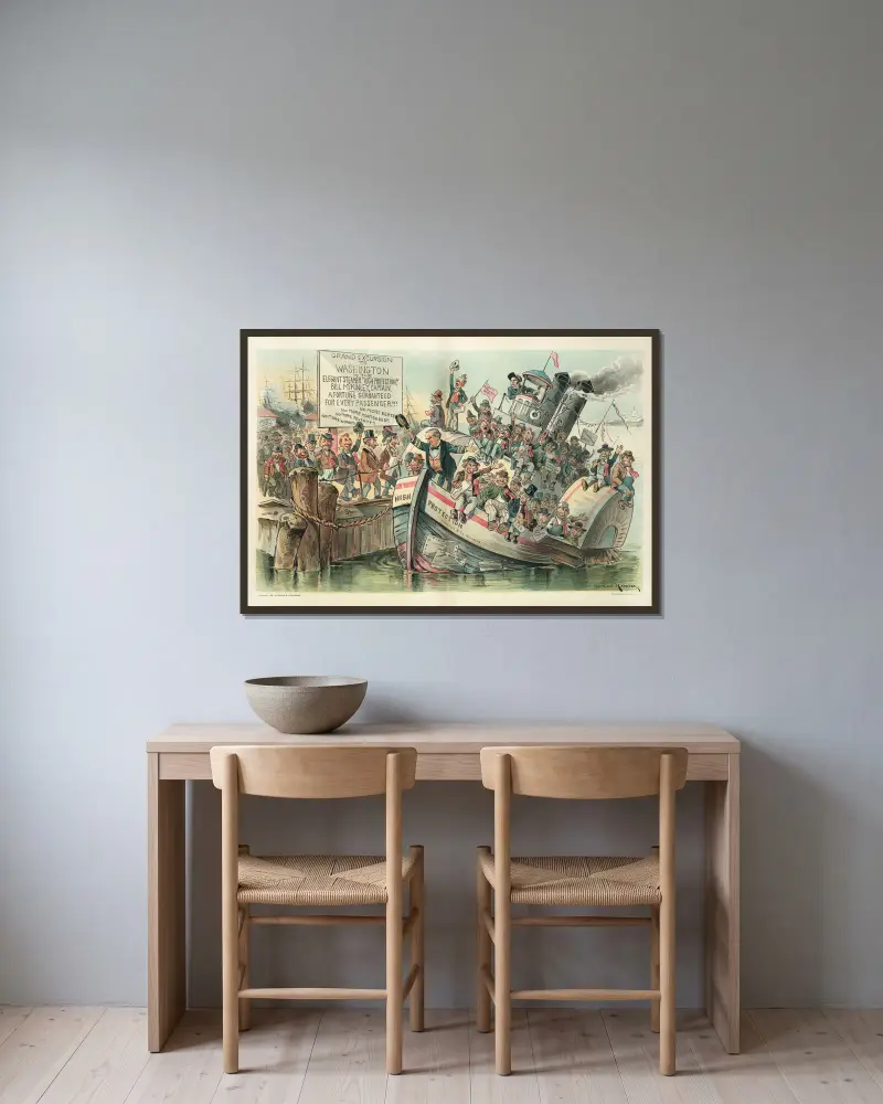 All aboard for the millennium! von Frederick Burr Opper gerahmt an einer Wand