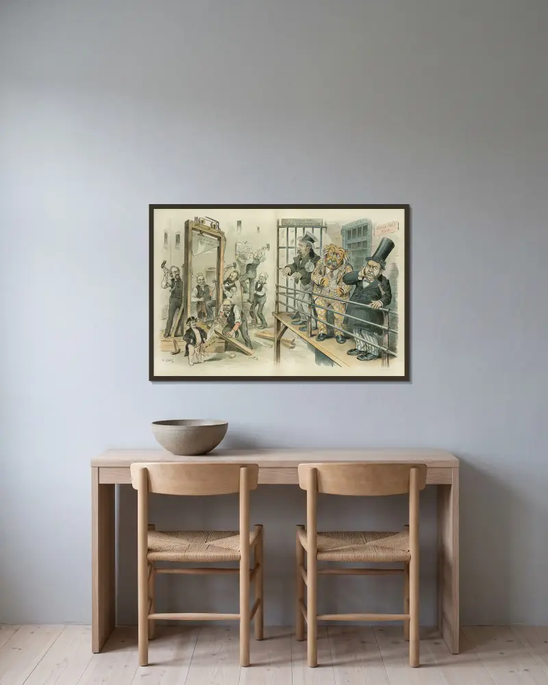 Zum Tode verurteilt von Frederick Burr Opper gerahmt an einer Wand