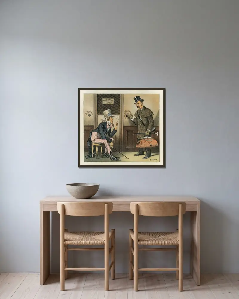 His soonness av Frederick Burr Opper inramad på en vägg