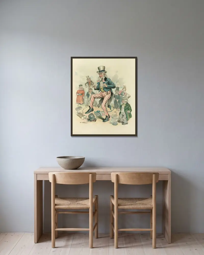 Försöker göra april narr av honom av Frederick Burr Opper inramad på en vägg