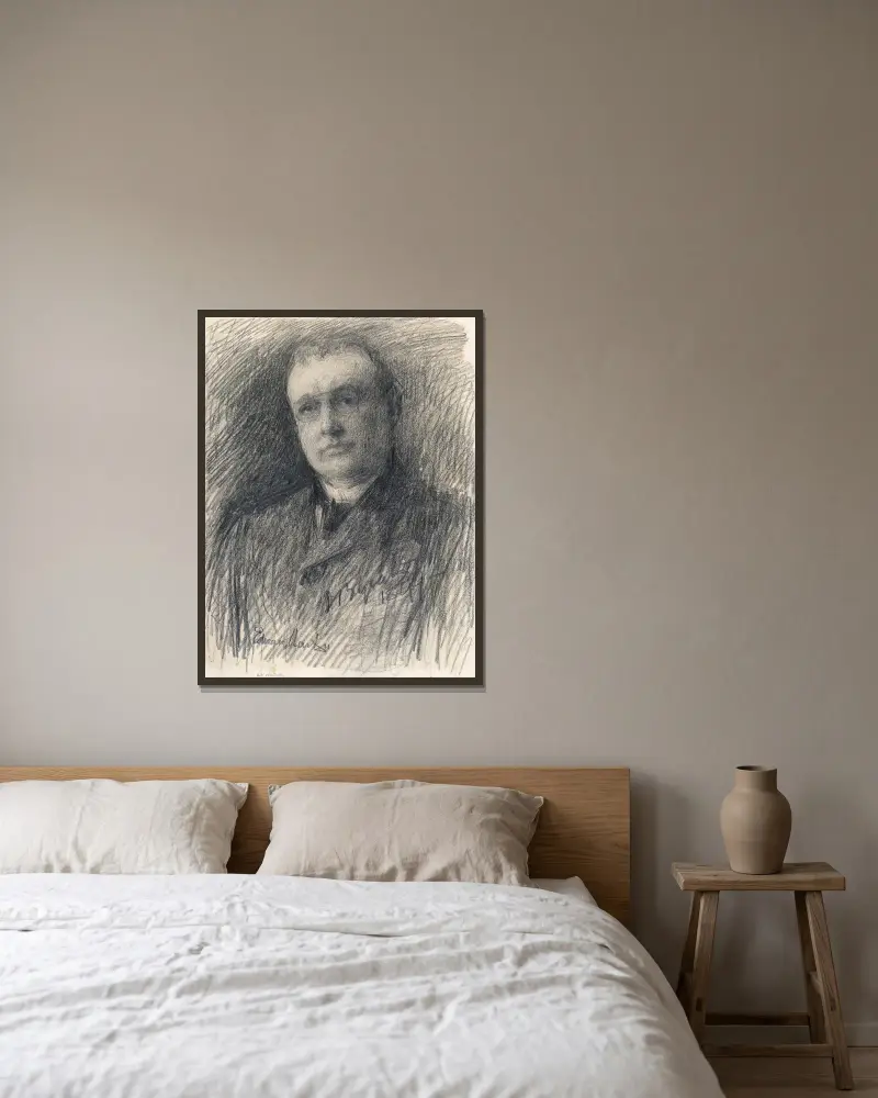 Edward Martyn (1859-1923), Philanthropist and Playwright av John Butler Yeats inramad på en vägg