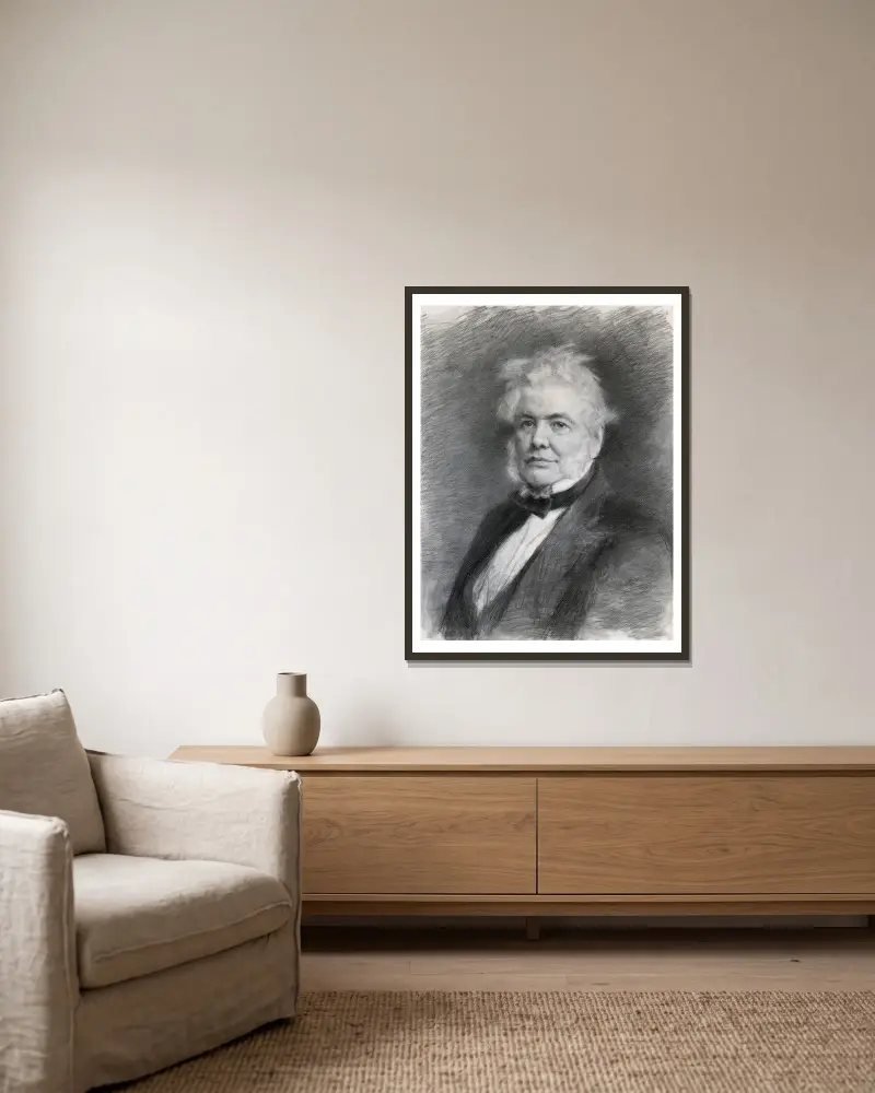 Isaac Butt M.P. (1813-1879), Barrister and Writer av John Butler Yeats inramad på en vägg