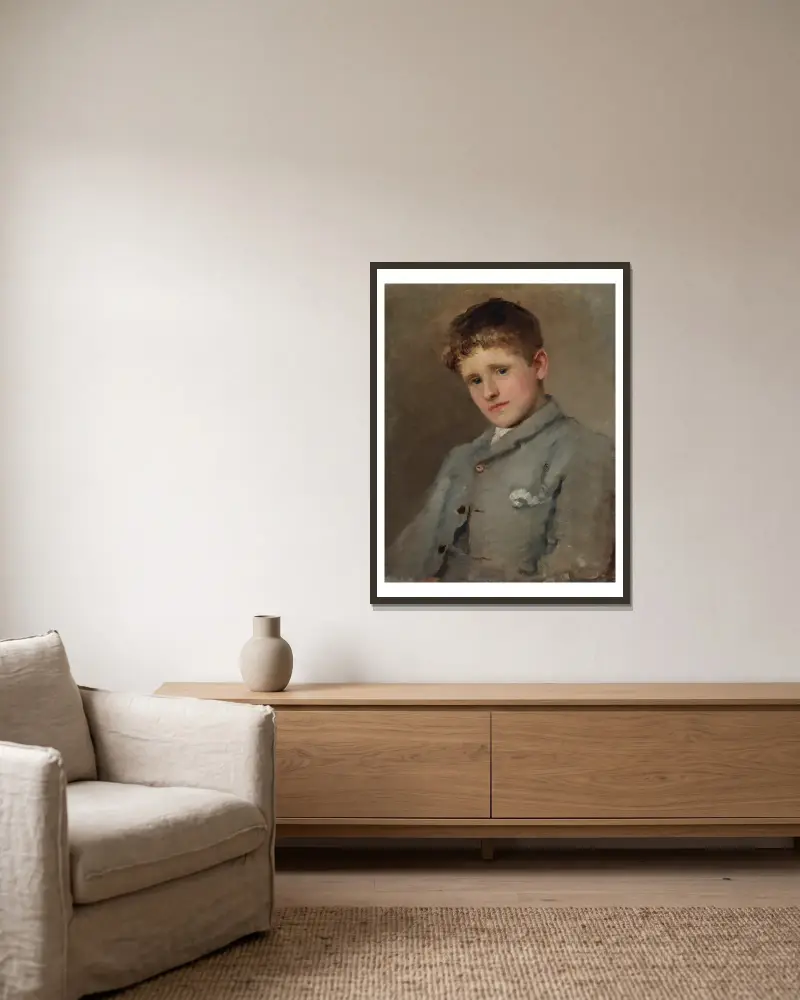 Portrait of Jack B. Yeats (1871-1957) as a Boy av John Butler Yeats inramad på en vägg