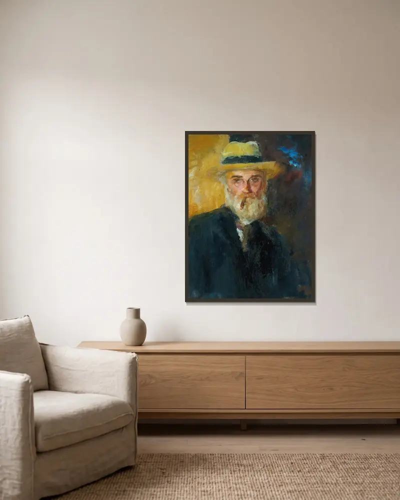 Selbstporträt – Nr. 1 von John Butler Yeats gerahmt an einer Wand
