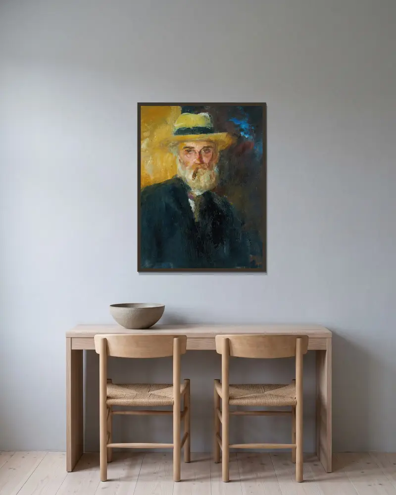 Selbstporträt – Nr. 1 von John Butler Yeats gerahmt an einer Wand