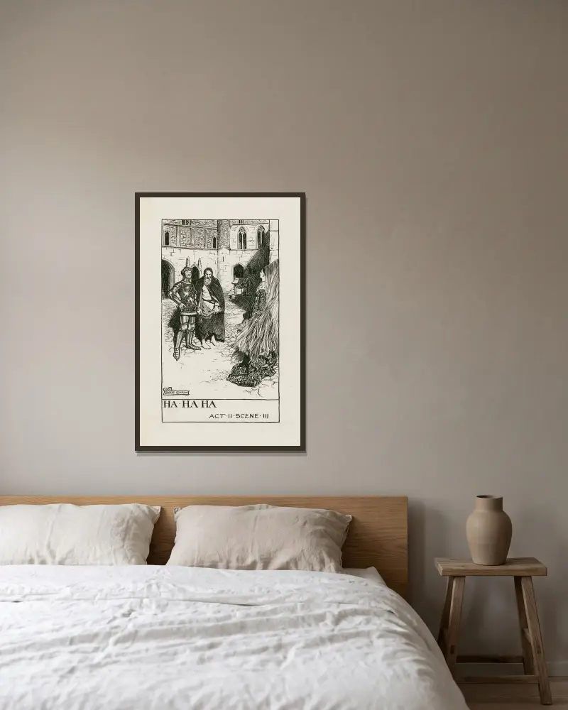 Heinrich VI., Teil 1; Ha ha ha, Akt II, Szene III von Byam Shaw gerahmt an einer Wand