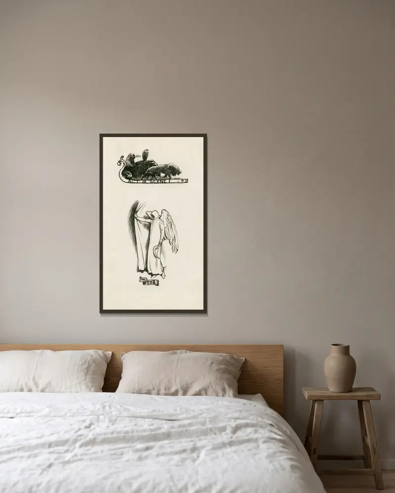 König Lear; Überschriften 2 von Byam Shaw gerahmt an einer Wand